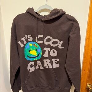 Lonely Ghost Dark Brown Hoodie It’s Cool to Care 2021 Size Medium